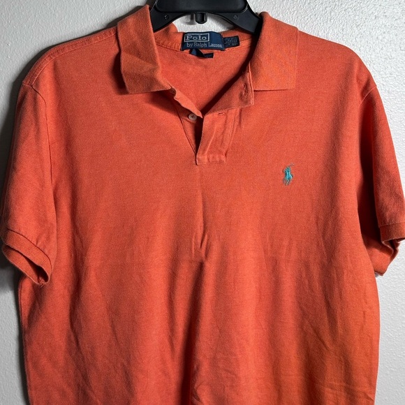 Polo By Ralph Lauren Men‎ Orange Polo Custom Fit Shirt Size L. - Picture 2 of 8